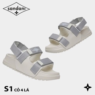 Giày Sandal Cỏ Bốn Lá Nữ SANDANI S1 TRINH Dép Quai Hậu Nữ Trắng Ngà Phối Màu Giày Nữ Nhẹ-Bền-Dễ Thương