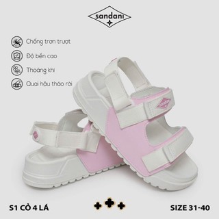 Giày Sandal Cỏ Bốn Lá Nữ SANDANI S1 TRINH Dép Quai Hậu Nữ Trắng Ngà Phối Màu Giày Nữ Nhẹ-Bền-Dễ Thương