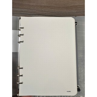 Sổ 6 còng dot grid chấm bi khổ A5 mã 995, giấy dày 120gsm, 100 trang, bìa nhựa trong suốt dùng ghi chép và bullet journa