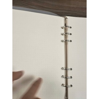Sổ 6 còng dot grid chấm bi khổ A5 mã 995, giấy dày 120gsm, 100 trang, bìa nhựa trong suốt dùng ghi chép và bullet journa