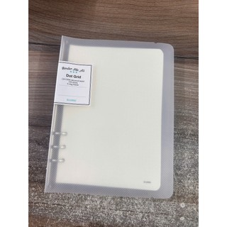 Sổ 6 còng dot grid chấm bi khổ A5 mã 995, giấy dày 120gsm, 100 trang, bìa nhựa trong suốt dùng ghi chép và bullet journa