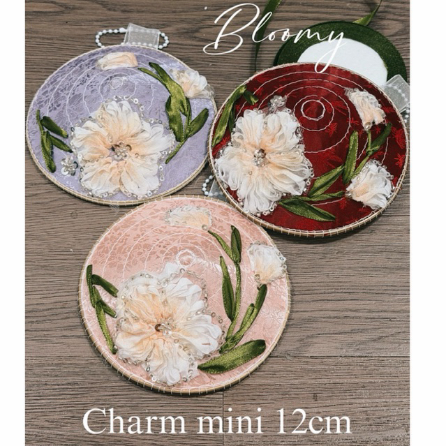 Charm Nón lá Mini 12cm thiết kết thêu hoa cao cấp (treo túi xách)