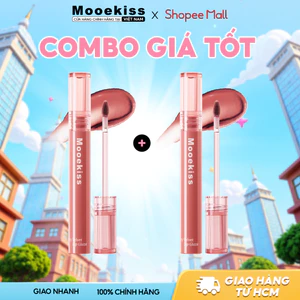 Combo 2 Son Bóng Dạng Lỏng Mooekiss Tint Bóng Căng Mọng Môi Dưỡng Ẩm Giữ Màu Lâu Trôi 12H Chính Hãng S01