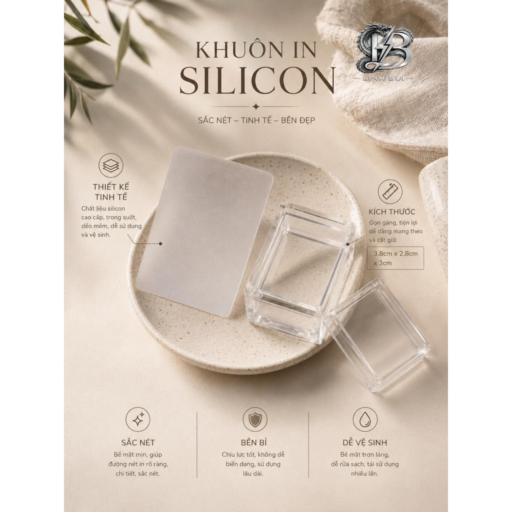 ✨ KHUÔN in SILICONE nail kèm thanh gạt  ✨