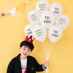 Bong Bóng Trắng In Chữ Happy Birthday To You Trang Trí Sinh Nhật, Bóng Bay Latex Cao Cấp Decor Party