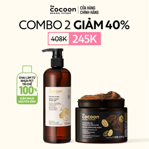 Combo Gel tắm bí đao 500ml + 1 Hũ tẩy da chết cà phê body Cocoon 200ml