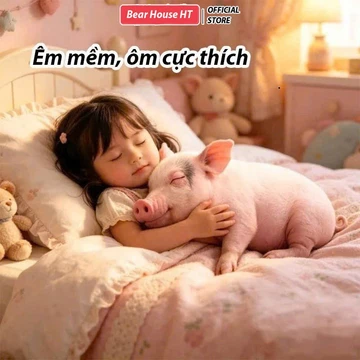 Gối Ôm Heo Hồng 3D Siêu Mềm Dễ Thương – Gối Ôm Ngủ, Gối Ôm Văn Phòng Hình Con Heo Hồng 40cm và 60cm