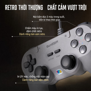 Tay Cầm Chơi Game GameSir T3 Lite Có Dây Cho PC Laptop FC Online Hall Effect 1000Hz 2 Phím Macro Bảo Hành 12 Tháng