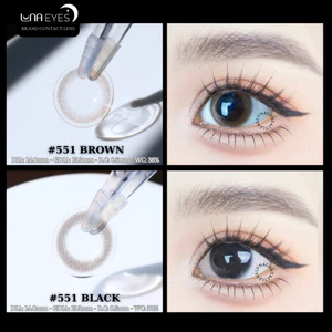 Lens mắt 551 Black màu đen nhạt tự nhiên, size nhỏ, thương hiệu LUNA EYES