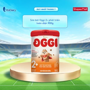 Sữa bột Oggi 2+ phát triển toàn diện - Hỗ trợ bé tăng cân, tăng cường miễn dịch, phát triển toàn diện - Lon 900g