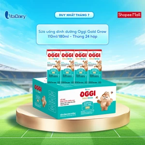 Sữa uống dinh dưỡng Oggi Gold Grow phát triển chiều cao, hỗ trợ hấp thu - Hộp 110ml/180ml