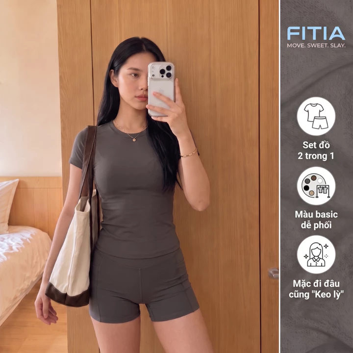 Bộ Đồ Tập Gym Nữ Fitia FITS1 Áo Tập Gym Nữ Quần Short Đồ Tập Yoga Pilates Nhanh Khô