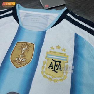 Bộ Quần Áo Bóng Đá Argentina 2024 Quần Trắng