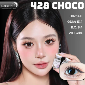 Lens mắt 428 Choco màu nâu socola tự nhiên, size nhỏ - thương hiệu LUNA EYES