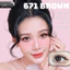 Lens mắt 671 Brown màu nâu filter trăng khuyết, không viền, size nhỏ - LUNA EYES brand