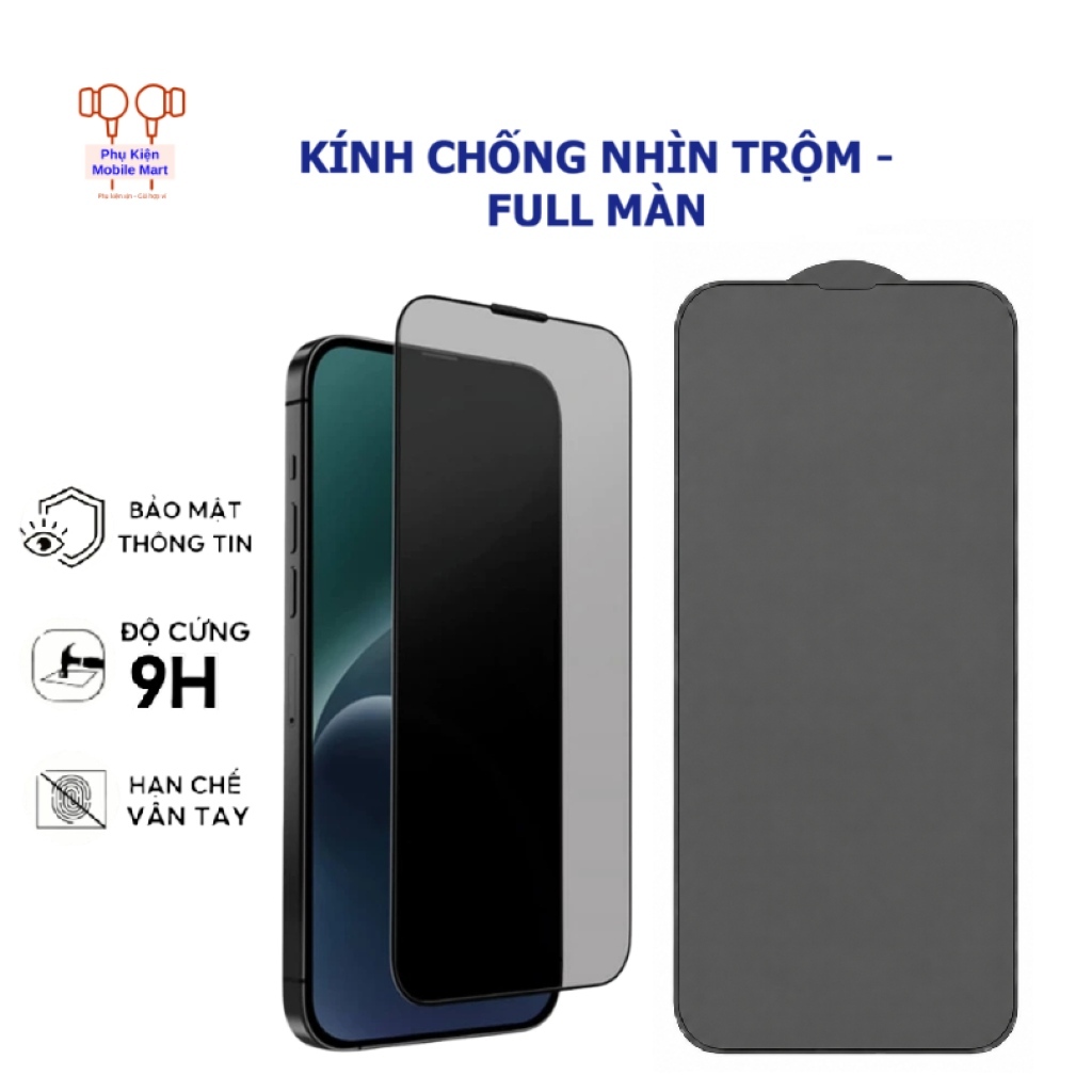 Kính Cường Lực iPhone 4D Chống Nhìn Trộm – Full Màn, Chống Trầy Xước, Dán Dễ