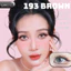 Lens mắt 193 Brown màu nâu tây nổi bật, không viền, size nhỏ - thương hiệu LUNA EYES