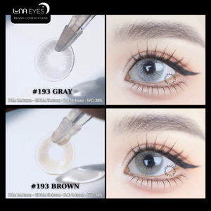 Lens mắt 193 Brown màu nâu tây nổi bật, không viền, size nhỏ - thương hiệu LUNA EYES