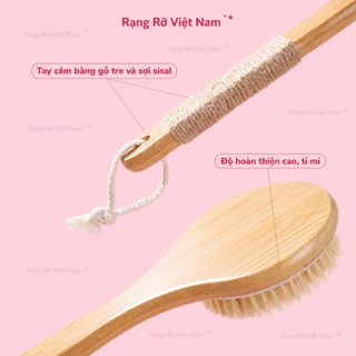 Bàn Chải Tắm Cán Gỗ Massage Toàn Thân - Bàn Chải Tắm Gỗ Tự Nhiên Giúp Tẩy Tế Bào Chết Giúp Da Sáng Khỏe Mịn Màng