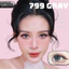 Lens mắt LUNA EYES 799 Gray màu xám nâu, filter trăng khuyết, viền đen tự nhiên, size vừa