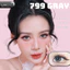 Lens mắt LUNA EYES 799 Gray màu xám nâu, filter trăng khuyết, viền đen tự nhiên, size vừa