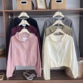 [ MỞ BÁN ] Áo khoác gió nữ croptop 2 lớp vải gió nhăn cao cấp, Dáng Lửng,