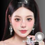 Lens mắt LUNA EYES 799 Gray màu xám nâu, filter trăng khuyết, viền đen tự nhiên, size vừa