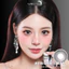 Lens mắt LUNA EYES 799 Gray màu xám nâu, filter trăng khuyết, viền đen tự nhiên, size vừa
