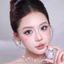 Lens mắt 773 Gray màu xám light nâu đối xứng, viền đen, size vừa - thương hiệu LUNA EYES