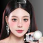 Lens mắt 773 Gray màu xám light nâu đối xứng, viền đen, size vừa - thương hiệu LUNA EYES
