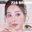 Lens mắt 716 Brown màu nâu rêu vân tia tự nhiên, viền nhám, size vừa - thương hiệu LUNA EYES
