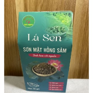 Hộp 40 gói trà túi lọc Bảo khang,Lá sen sơn mật hồng sâm,mát gan,an thần, dễ ngủ,thanh nhiệt