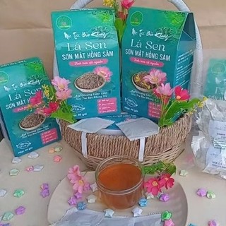 Hộp 40 gói trà túi lọc Bảo khang,Lá sen sơn mật hồng sâm,mát gan,an thần, dễ ngủ,thanh nhiệt