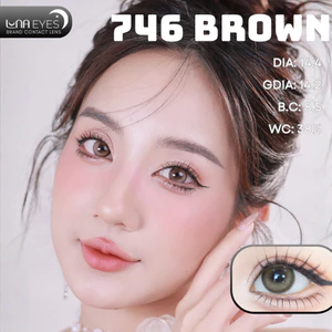 Lens mắt 746 Brown màu nâu filter tự nhiên, có viền, size lớn - thương hiệu LUNA EYES