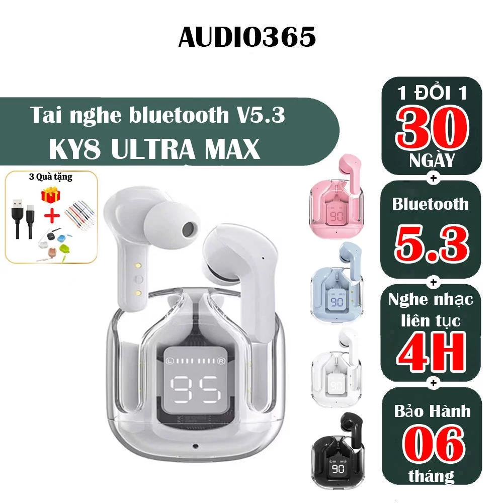 Tai nghe không dây KY8 Ultra Max Audio365