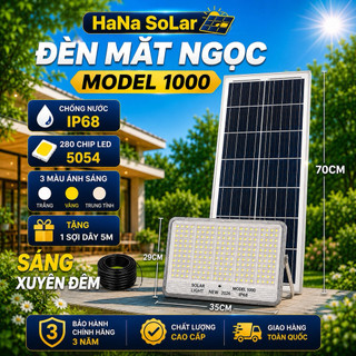 [ Bản nâng cấp ] Đèn năng lượng mặt trời mắt ngọc model 1000- 280 chip led - sáng liên tục 10-14 tiếng