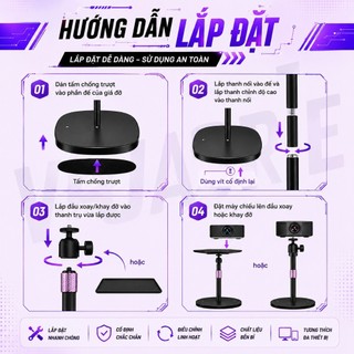 Giá đỡ Máy Chiếu Di Động VUASI Cao Cấp 2IN1 - Khay Thép Sơn Tĩnh Điện, Điều Chỉnh Độ Cao Linh Hoạt