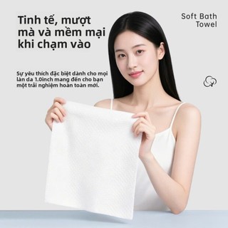 Mỗi sản phẩm 60g, loại dày cao cấp.tắm du lịch dùng 1 lần - Sợi cellulose phân hủy sinh học - Thấm hút tốt, siêu mềm mịn