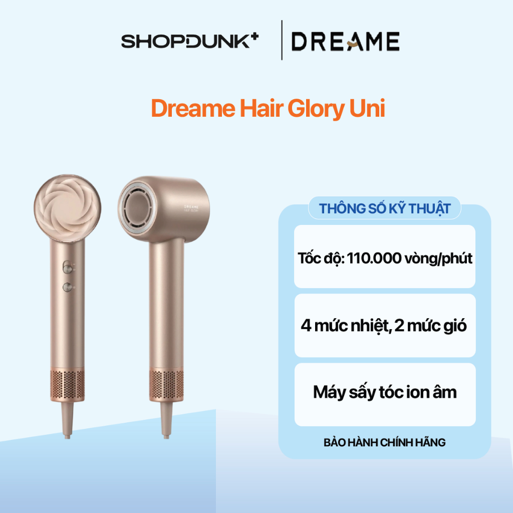 Máy sấy tóc tốc độ cao Dreame Glory Uni Dreame Hair Glory Uni Máy sấy tóc ion âm | Hỗ Trợ Hấp Thụ Tinh