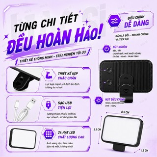 Đèn led mini  VUASI chữ nhật siêu sáng cầm tay hỗ trợ ánh sáng cho quay video chụp ảnh livestream