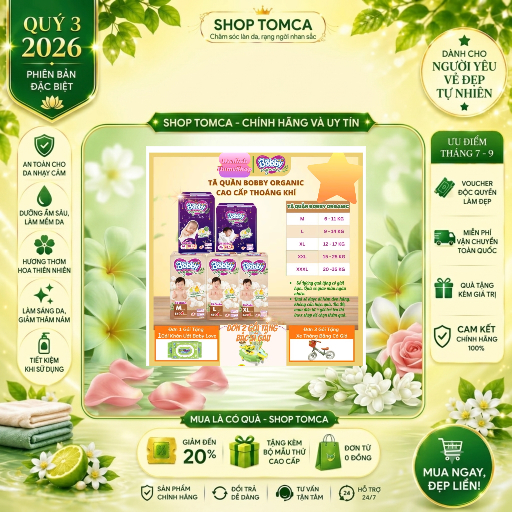 COMBO 2 BỊCH TÃ QUẦN CAO CẤP BOBBY ORGANIC BAN ĐÊM  -SP MỚI CTY DIANA UNICHARM NHẬT BẢN