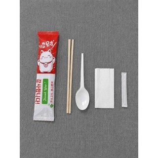 Sét 100 bộ combo- Đũa-Thìa-Giấy-Tăm,đũa opp dùng 1 lần