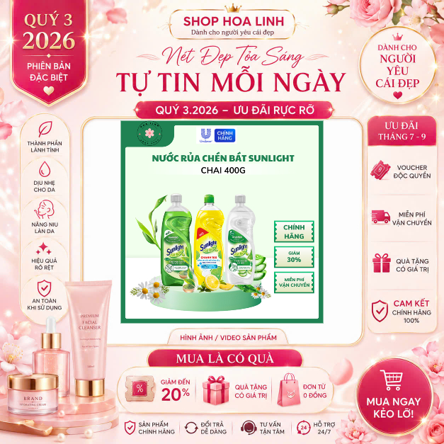 Nước Rửa Chén Bát Sunlight Thiên Nhiên - Chai 400G vg9ke1_096