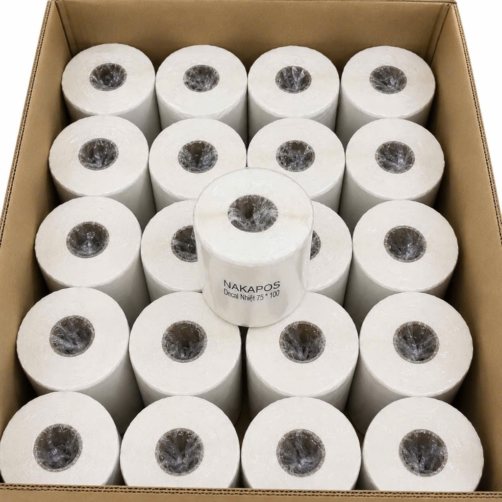 [COMBO 50 CUỘN] GIẤY NHIỆT 75x100 giấy in đơn hàng 75*100 DÁN ĐƯỢC shopee TMĐT 7.5x10 in phiếu ship 75x100mm in bưu