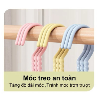 Móc Treo Quần Áo Bọc Nhựa Chống Trượt Cao Cấp - Móc Thép Chịu Lực, Chống Hằn Vai, Treo Áo Váy Quần Tiết Kiệm Diện Tích