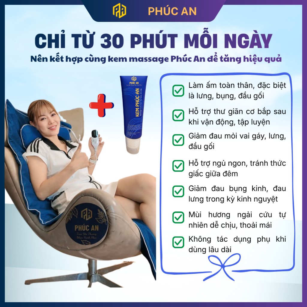 Thảm ngải cứu Phúc An Chính Hãng, An toàn - hiệu quả, Giúp giấc ngủ vẹn tròn, Giảm đau xương khớp
