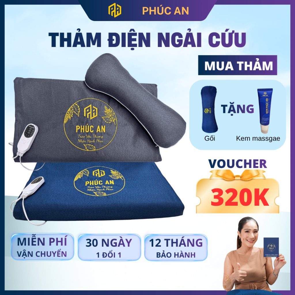 Thảm ngải cứu Phúc An Chính Hãng, An toàn - hiệu quả, Giúp giấc ngủ vẹn tròn, Giảm đau xương khớp