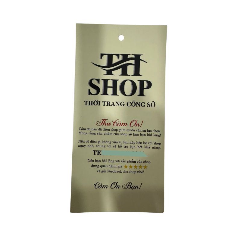 Tag treo sản phẩm thời trang TH SHOP - Thư Cảm Ơn Khách Hàng