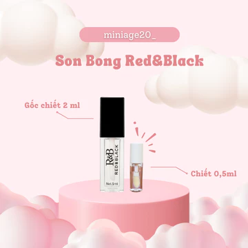 [SON CHIẾT] Son bóng Red&Black chiết 0,5ml khóa màu son tạo hiệu ứng căng mọng nhẹ môi