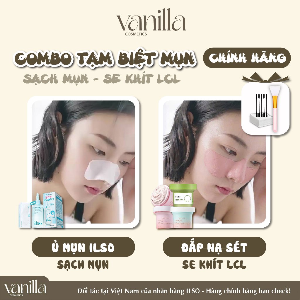 (tạm biệt mụn đầu đen) Mặt nạ đất sét và lọ chiết Ủ MỤN ILSO dành cho da mụn ẩn mụn đầu đen lcl to